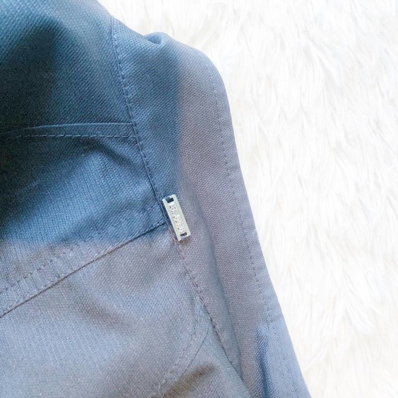 St. John Black Military Style Button Down Jacket Front Pockets SZ2 - Picture 8 of 9